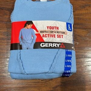 Gerry -Blue youth waffle top & bottom set-Active set